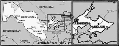 Uzbekistn Map